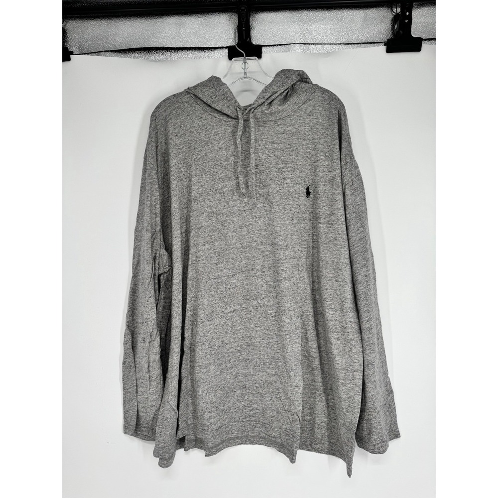 Polo Ralph Lauren Lightweight Hoodie Hooded T Shirt 3XL Big 3XB Pony Logo Grey